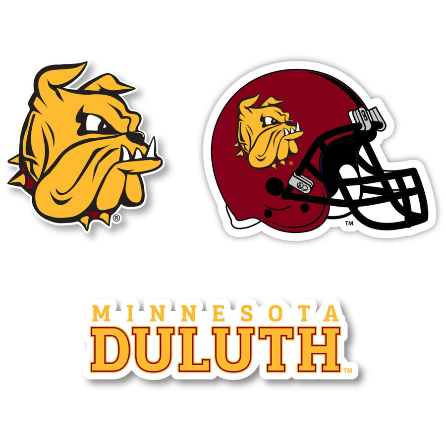 Minnesota Duluth Bulldogs 3 Pack 4-Inch Each NCAA Durable School Spirit Vinyl Decal Sticker Image 1