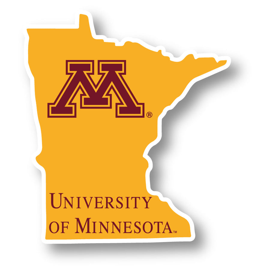 Minnesota Gophers 4-Inch State Shape NCAA Vinyl Decal Sticker for Fans, Students, and Alumni Image 1