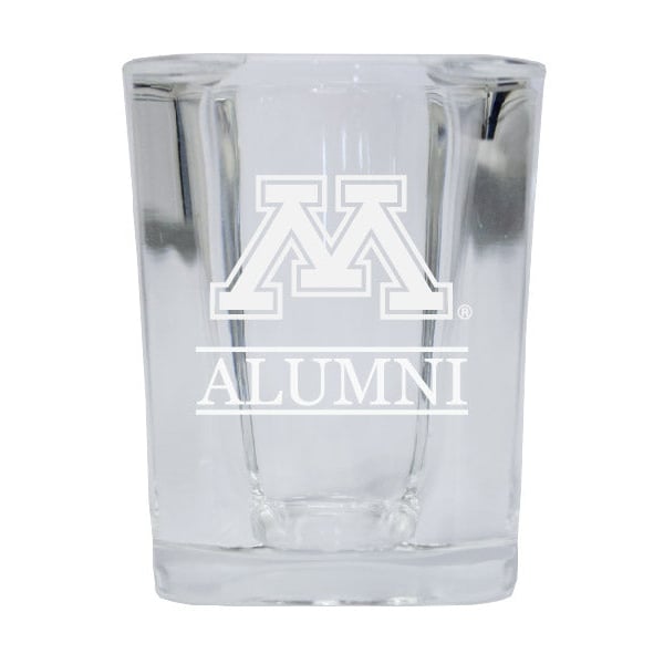 NCAA Minnesota Gophers Alumni 2oz Laser Etched Square Shot Glass Image 1