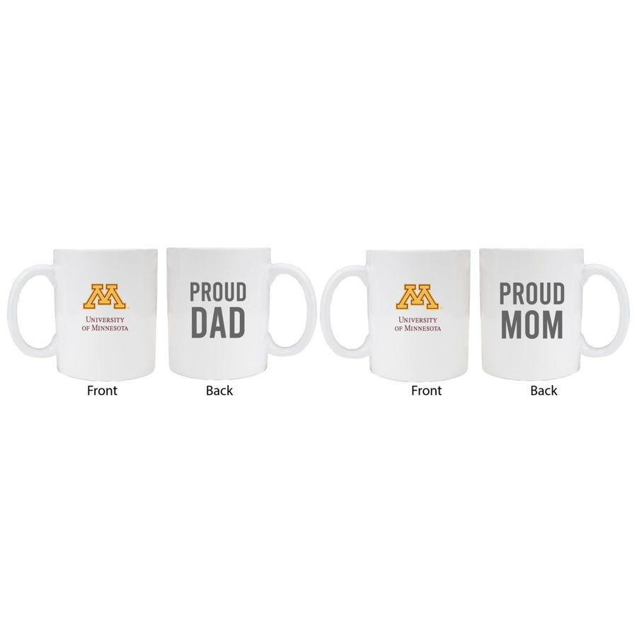 Minnesota Gophers Proud Mom And Dad White Ceramic Coffee Mug 2 pack (White) Image 1