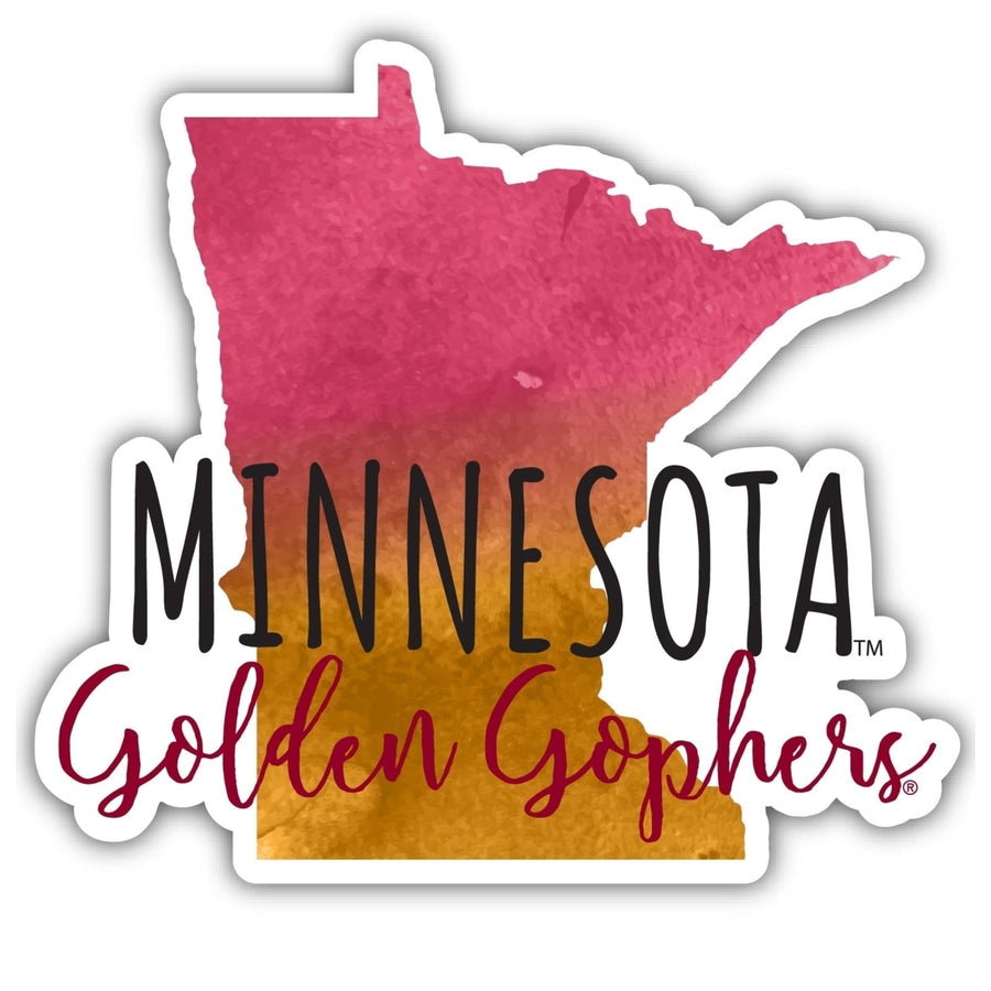 Minnesota Gophers 2-Inch on one of its sides Watercolor Design NCAA Durable School Spirit Vinyl Decal Sticker Image 1