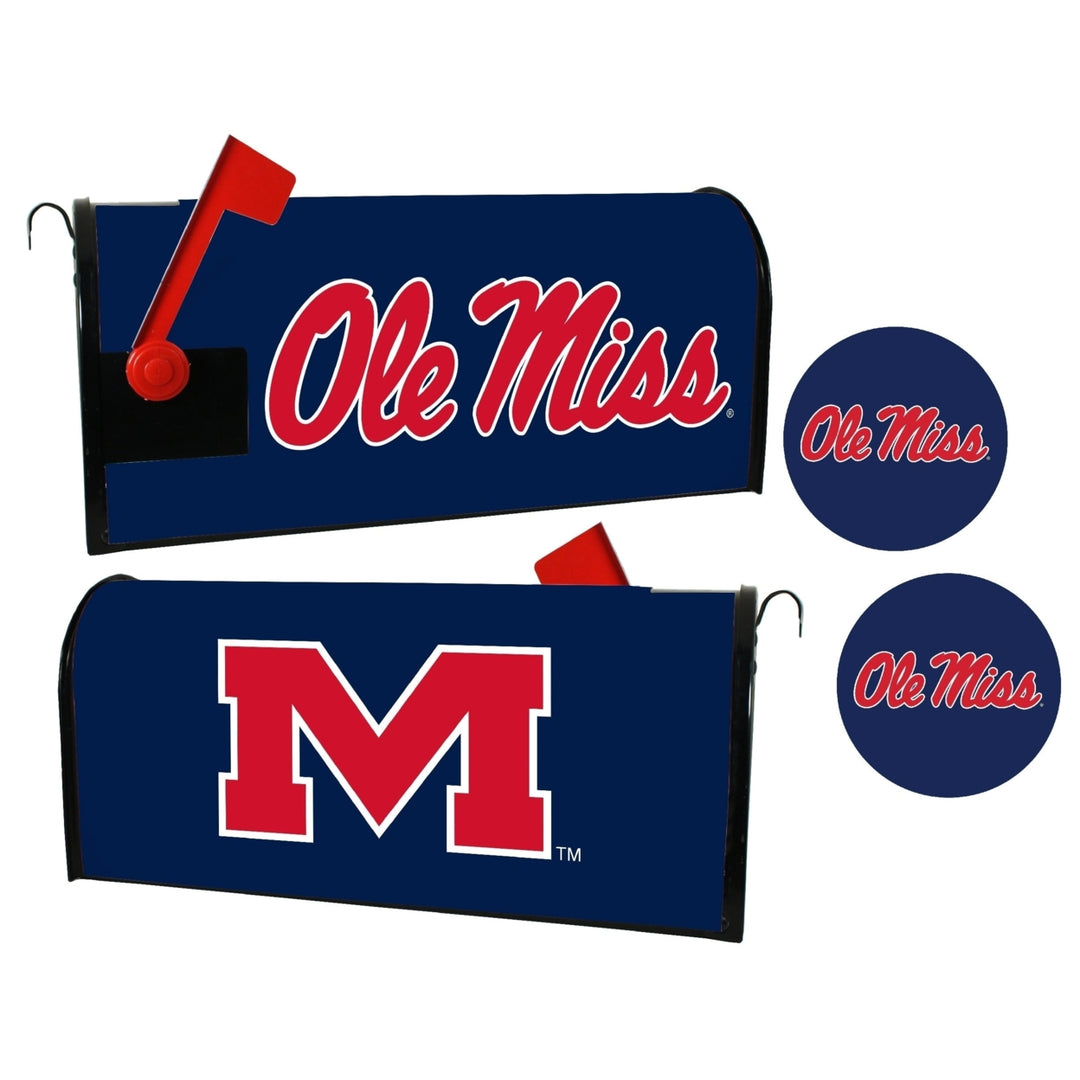 Mississippi Rebels "Ole Miss" NCAA Officially Licensed Mailbox Cover and Sticker Set Image 1