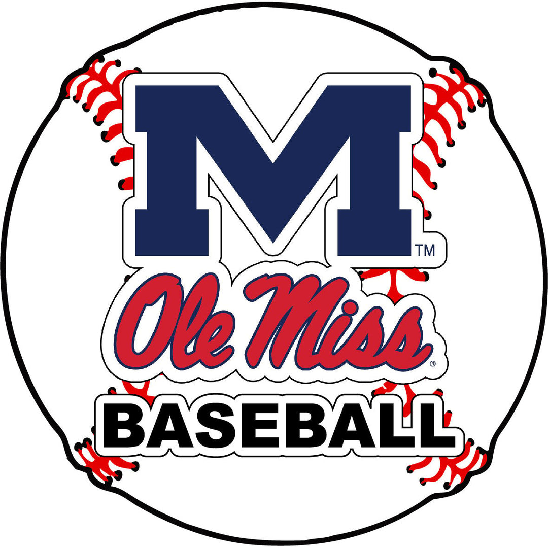 Mississippi Rebels "Ole Miss" 4-Inch Round Baseball NCAA Passion Vinyl Decal Sticker Image 1