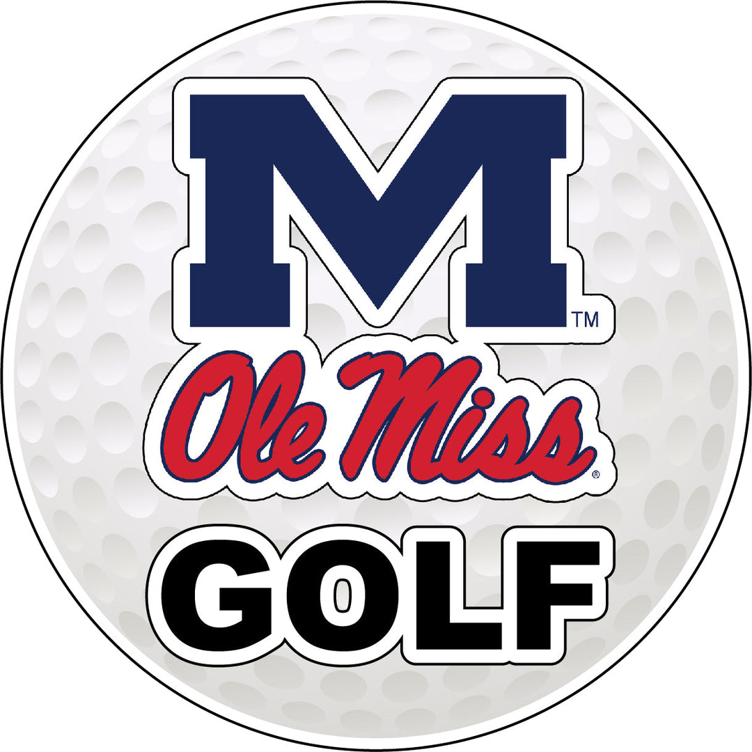 Mississippi Rebels "Ole Miss" 4-Inch Round Golf NCAA Fairway Fervor Vinyl Decal Sticker Image 1