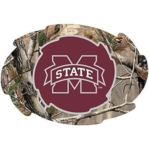 Mississippi State Bulldogs Camo Design Swirl Shape 5x6-Inch NCAA High-Definition Magnet - Versatile Metallic Surface Image 1