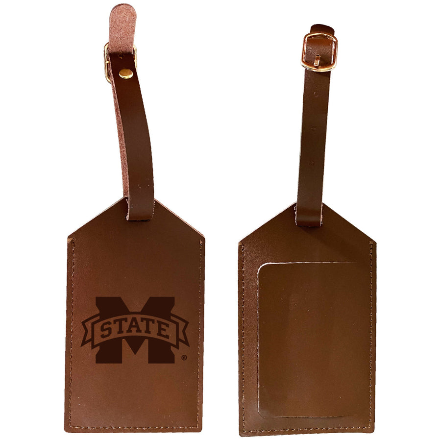 Elegant Mississippi State Bulldogs NCAA Leather Luggage Tag with Engraved Logo Image 1