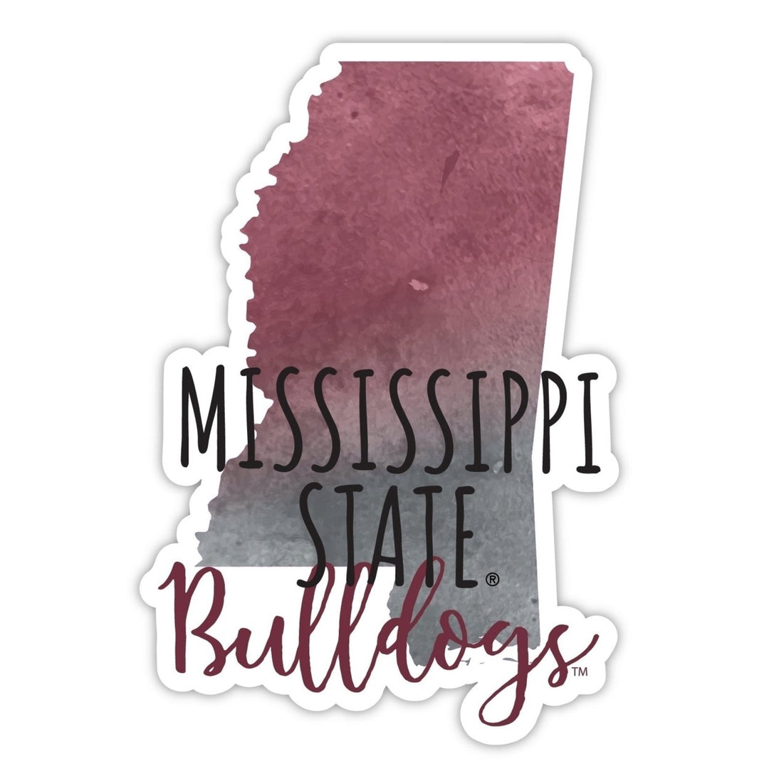 Mississippi State Bulldogs 2-Inch on one of its sides Watercolor Design NCAA Durable School Spirit Vinyl Decal Sticker Image 1