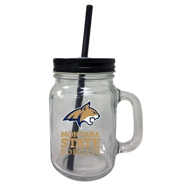 Montana State Bobcats 16 oz Mason Jar Glass Image 1