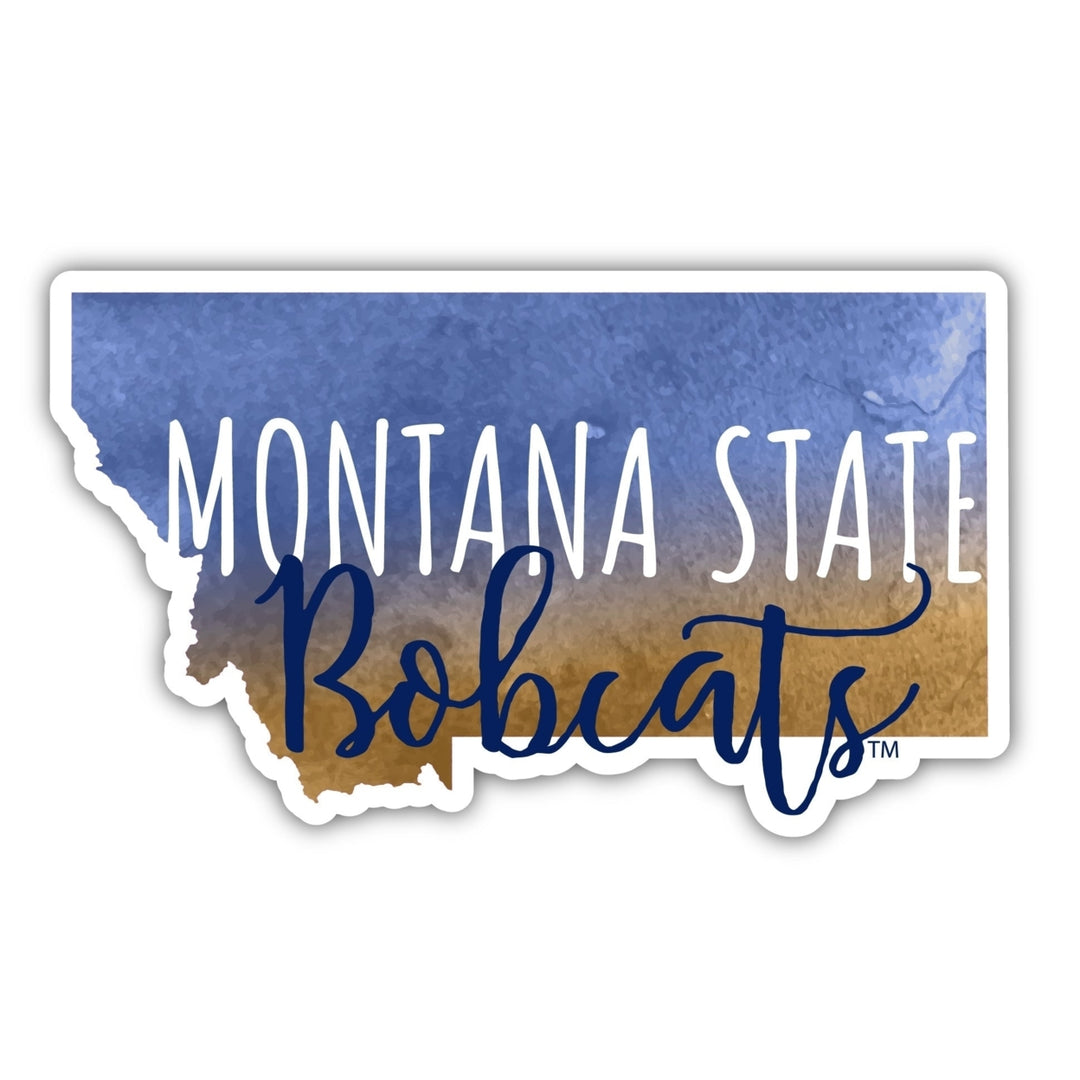 Montana State Bobcats 2-Inch on one of its sides Watercolor Design NCAA Durable School Spirit Vinyl Decal Sticker Image 1