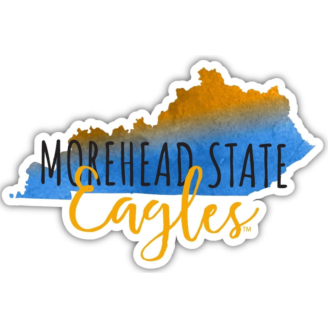 Morehead State University 4-Inch Watercolor State Shaped NCAA Vinyl Decal Sticker for Fans, Students, and Alumni Image 1