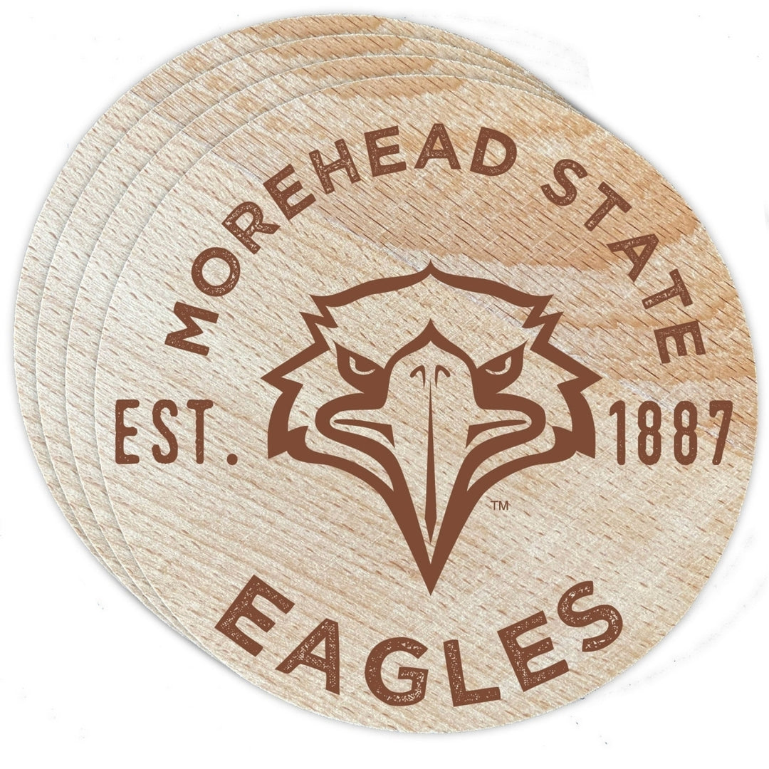 Morehead State University Officially Licensed Wood Coasters (4-Pack) - Laser Engraved, Never Fade Design Image 1