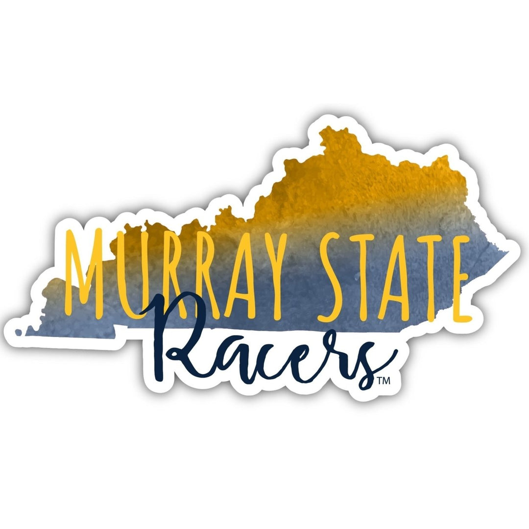 Murray State University 4-Inch Watercolor State Shaped NCAA Vinyl Decal Sticker for Fans, Students, and Alumni Image 1