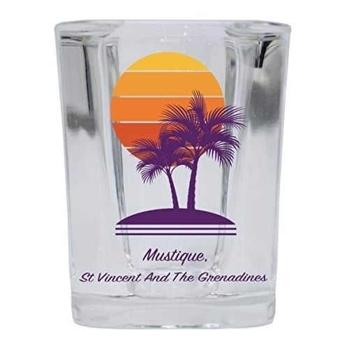 Murrells Inlet South Carolina Souvenir 2 Ounce Square Shot Glass Palm Design Image 1