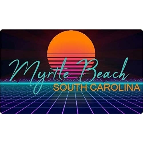 Myrtle Beach South Carolina 4 X 2.25-Inch Fridge Magnet Retro Neon Design Image 1