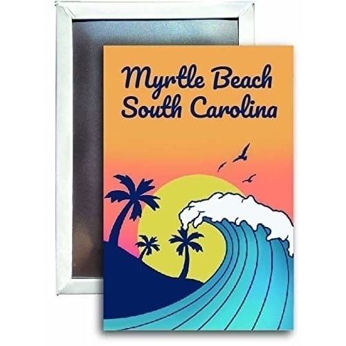 Myrtle Beach South Carolina Souvenir 2x3 Fridge Magnet Wave Design Image 1