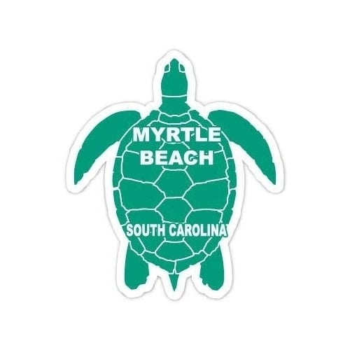 Myrtle Beach South Carolina Souvenir 4" Green Turtle Shape Frifge Magnet Image 1
