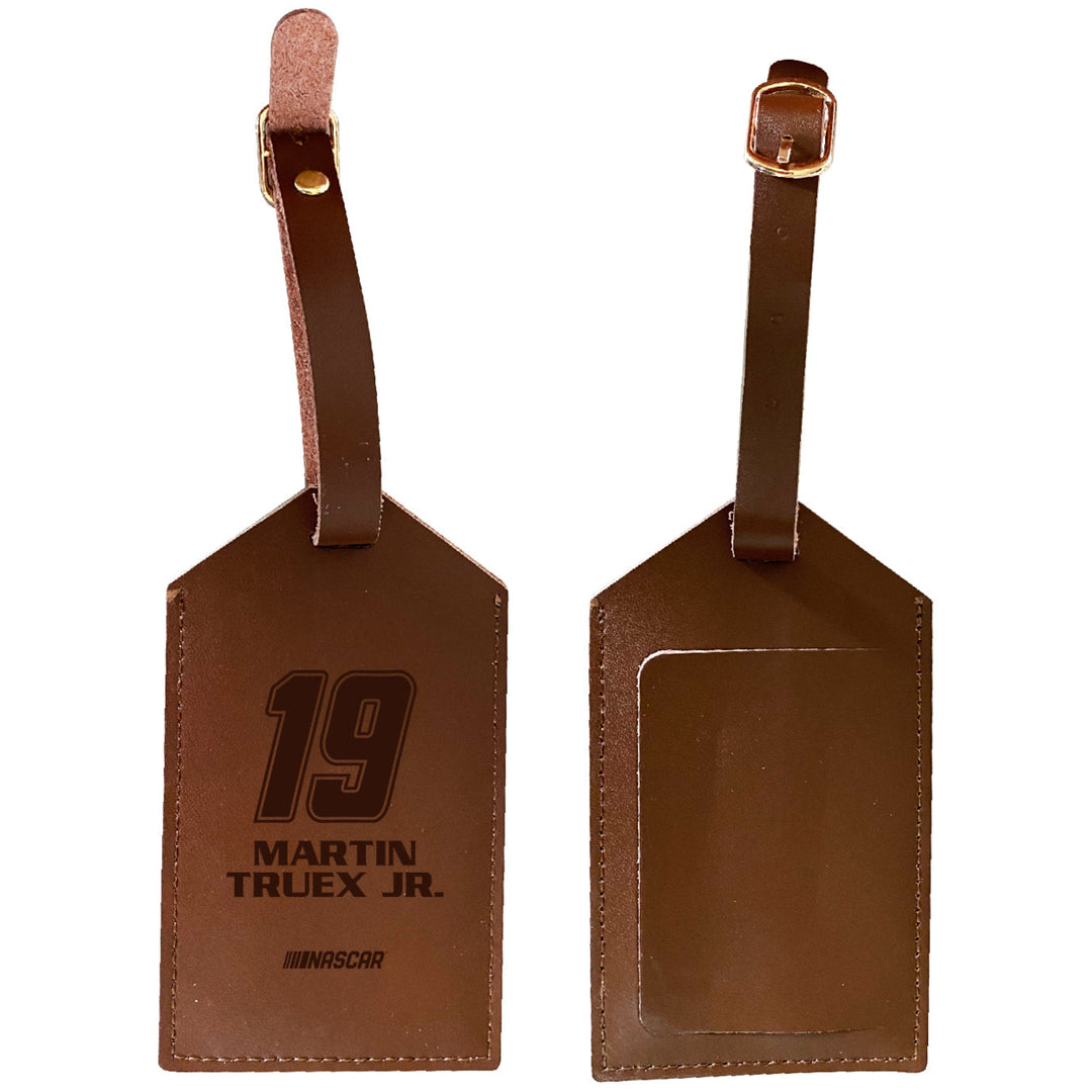 Nascar 19 Martin Truex Jr. Leather Luggage Tag Engraved Image 1