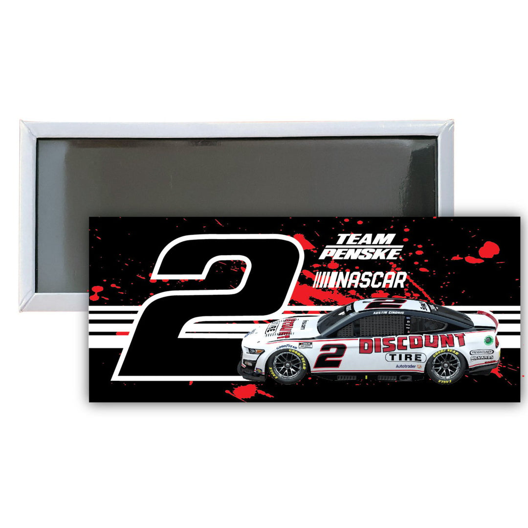 Nascar 2 Austin Cindric 4.75 x 2-Inch Fridge Magnet Image 1