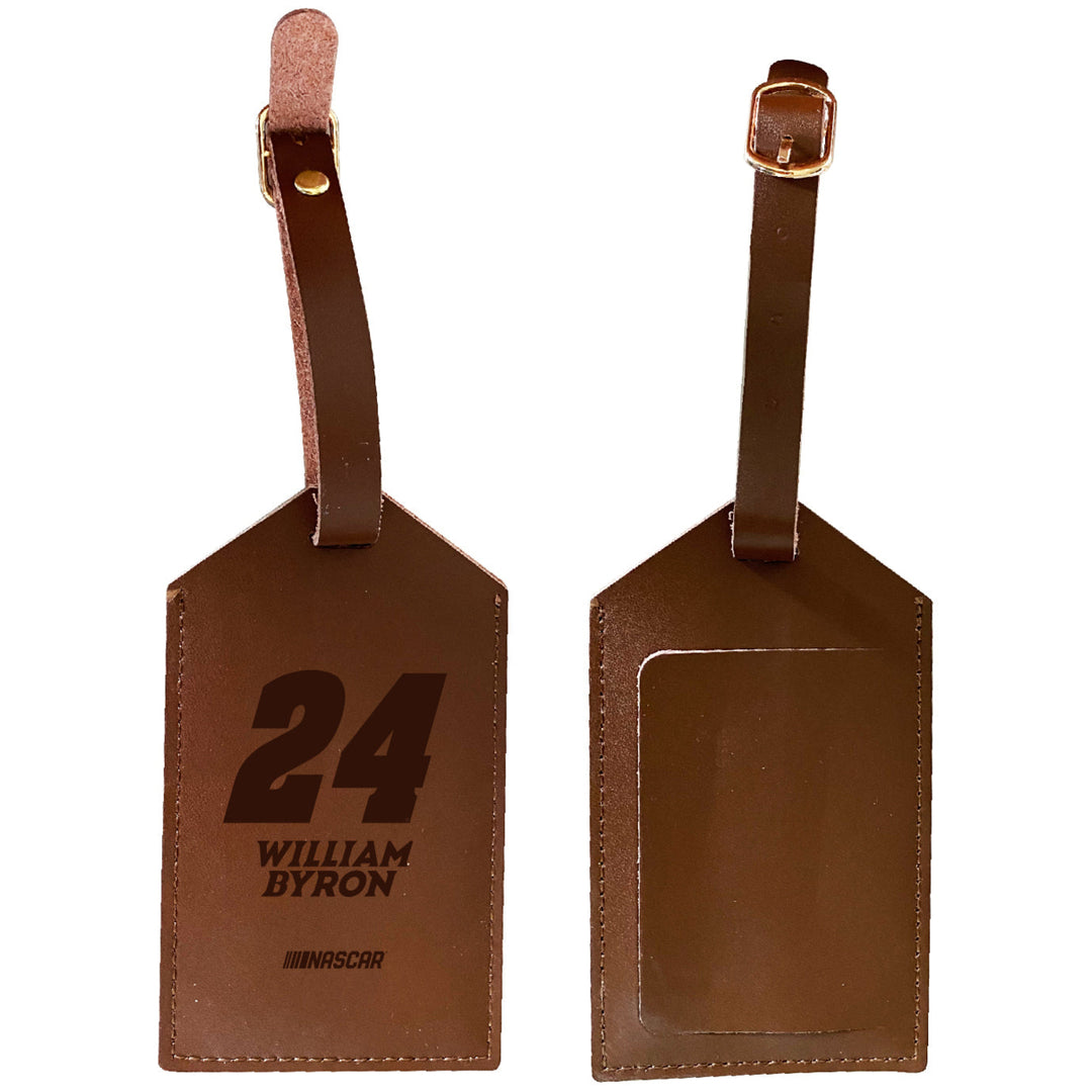 Nascar 24 William Byron Leather Luggage Tag Engraved Image 1