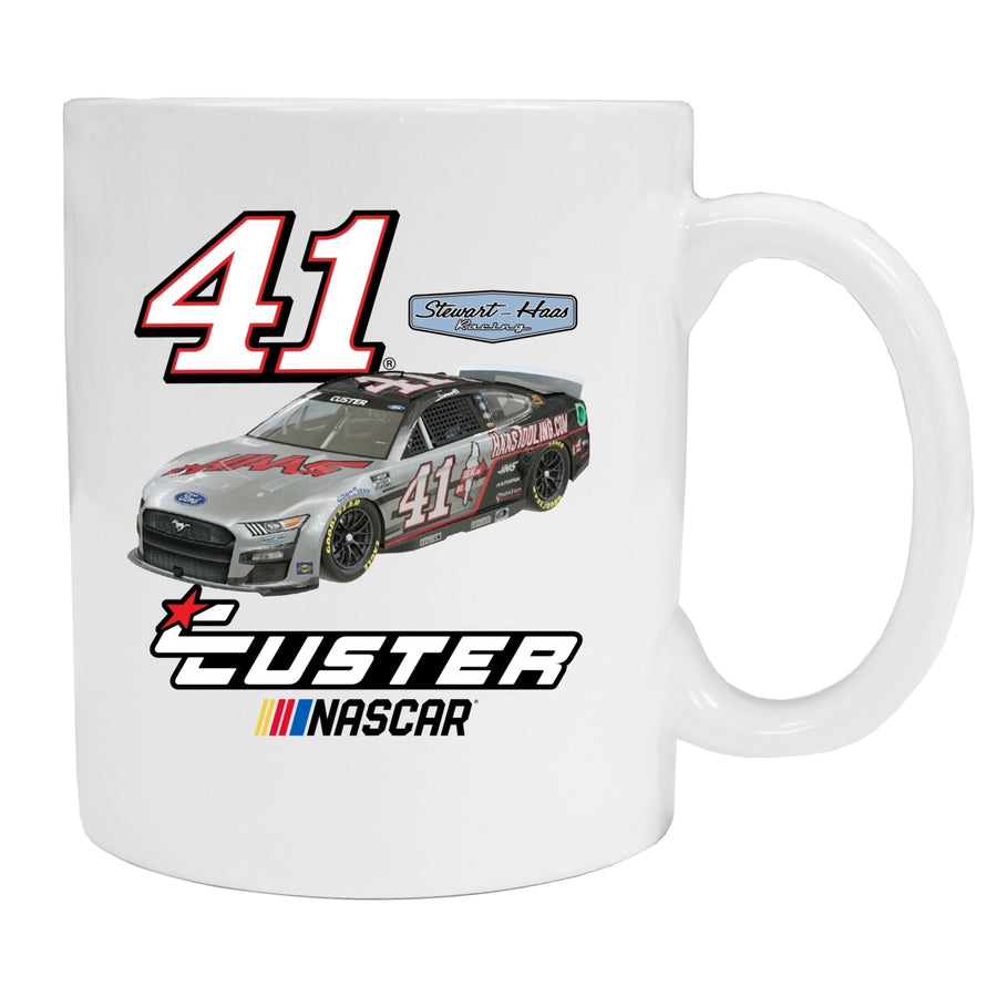 Nascar 41 Cole Custer Ceramic Mug Car for 2022 (White). Image 1