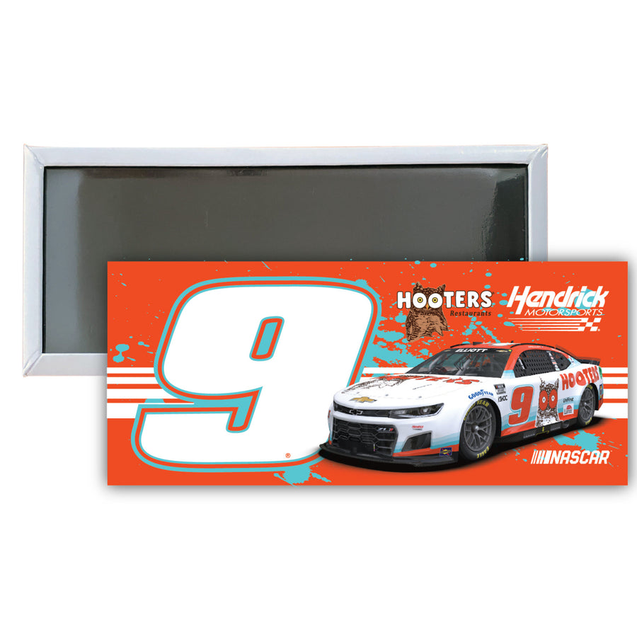 Nascar 9 Chase Elliott Hooters 4.75 x 2-Inch Fridge Magnet Image 1