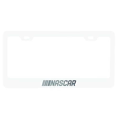 Nascar License Plate Frame White Image 1