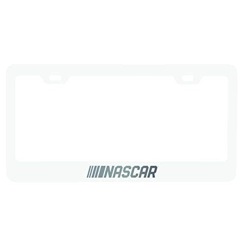 Nascar License Plate Frame White Image 1