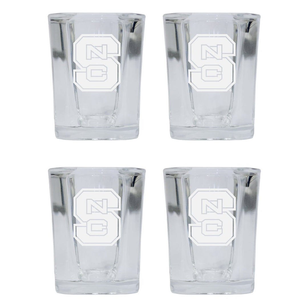 NC State Wolfpack NCAA Collectors Edition 2oz Square Shot Glass - Laser Etched Logo 4-Pack Image 1