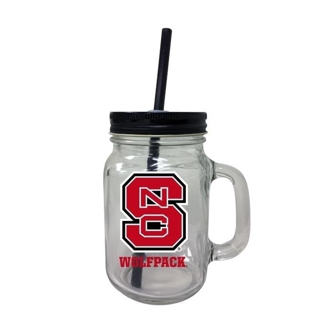 NC State Wolfpack 16 oz Mason Jar Glass Image 1