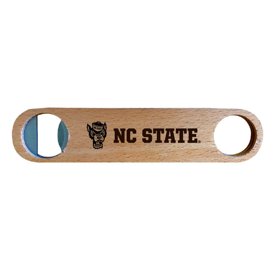 NC State Wolfpack NCAA Elegant Laser-Etched Wooden Bottle Opener - Collegiate Bar Accessory Image 1