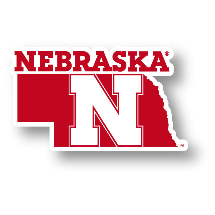 Nebraska Cornhuskers 4-Inch State Shape NCAA Vinyl Decal Sticker for Fans, Students, and Alumni Image 1