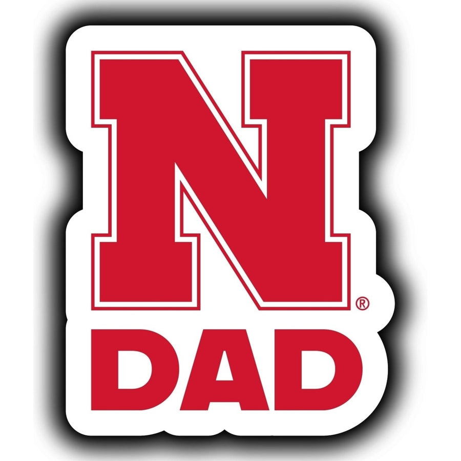 Nebraska Cornhuskers 4-Inch Proud Dad NCAA - Durable School Spirit Vinyl Decal Perfect Image 1