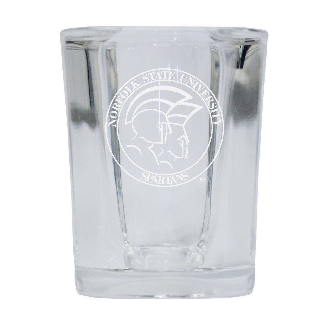 Norfolk State University NCAA Collectors Edition 2oz Square Shot Glass - Laser Etched Logo Image 1