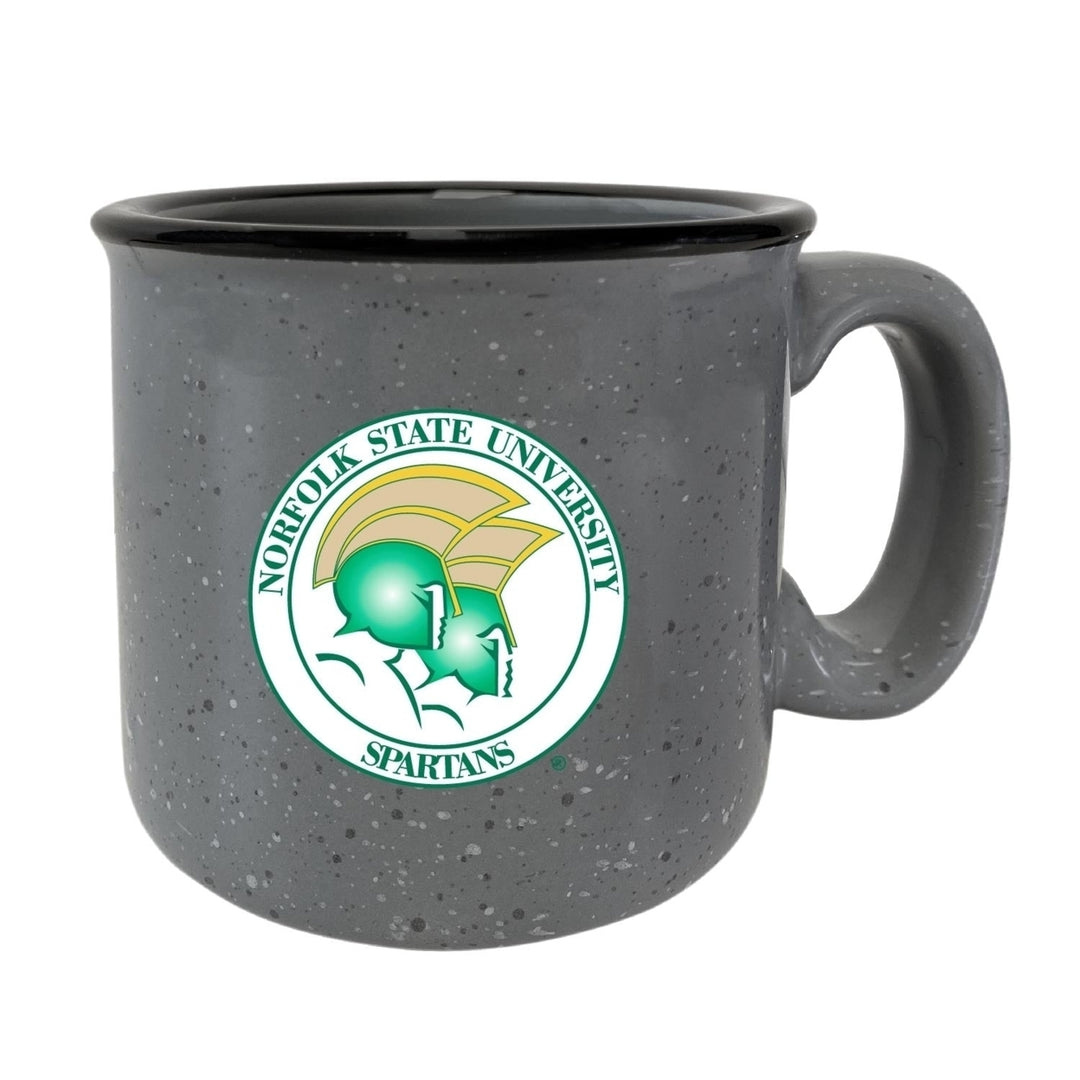 Norfolk State University 8 oz Speckled Ceramic Camper Coffee Mug (Navy). Image 1