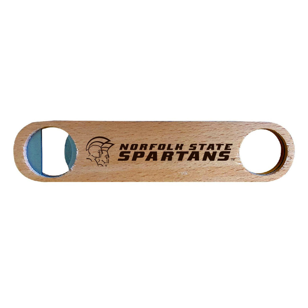 Norfolk State University NCAA Elegant Laser-Etched Wooden Bottle Opener - Collegiate Bar Accessory Image 1