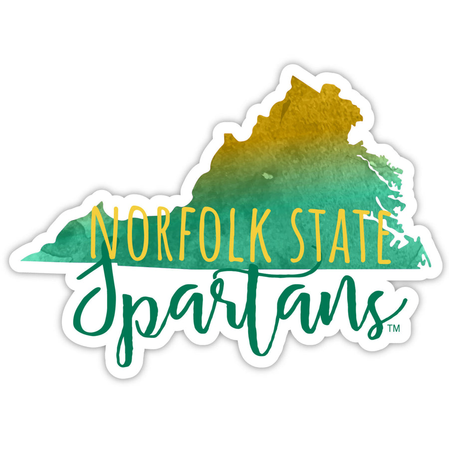 Norfolk State University 2-Inch on one of its sides Watercolor Design NCAA Durable School Spirit Vinyl Decal Sticker Image 1