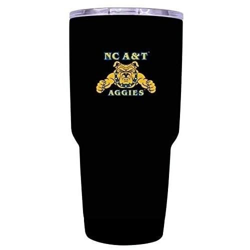 North Carolina AandT State Aggies 24 oz Black Insulated Stainless Steel Tumbler Image 1