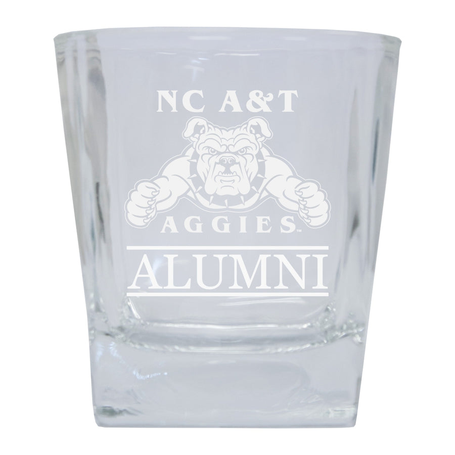 North Carolina AandT State Aggies 2-Pack Alumni Elegance 10oz Etched Glass Tumbler Image 1