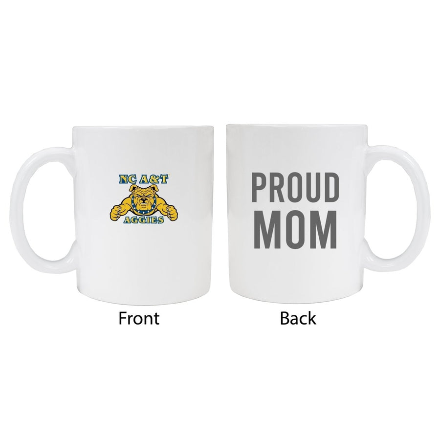 North Carolina AandT State Aggies Proud Mom Ceramic Coffee Mug - White (2 Pack) Image 1