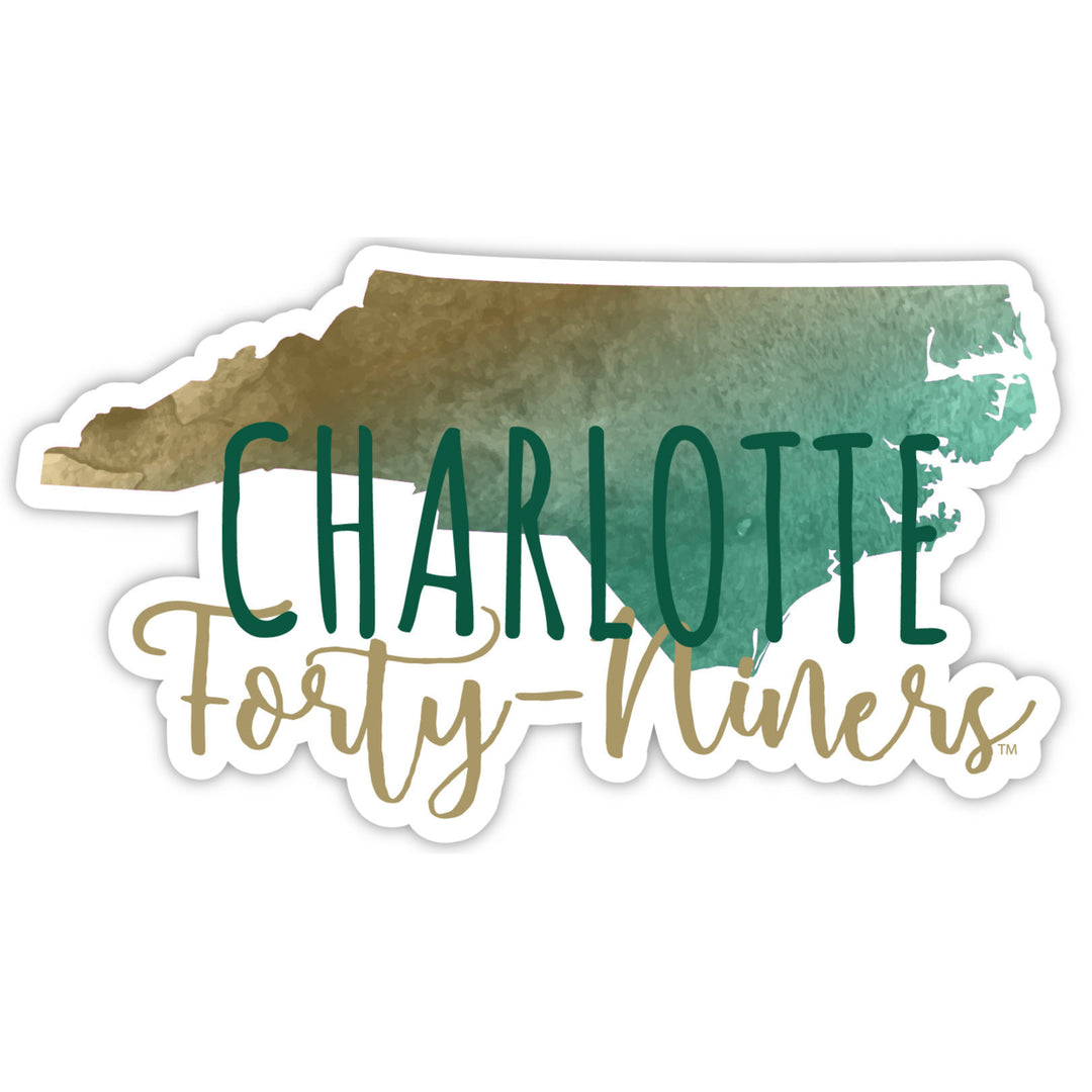 North Carolina Charlotte Forty-Niners 2-Inch on one of its sides Watercolor Design NCAA Durable School Spirit Vinyl Image 1