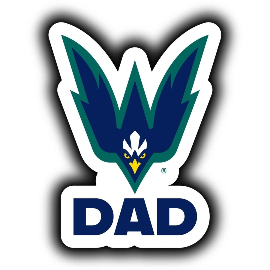 North Carolina Wilmington Seahawks 4-Inch Proud Dad NCAA - Durable School Spirit Vinyl Decal Perfect Image 1