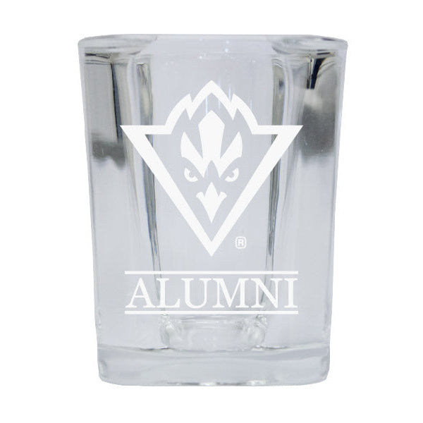 NCAA North Carolina Wilmington Seahawks Alumni 2oz Laser Etched Square Shot Glass Image 1