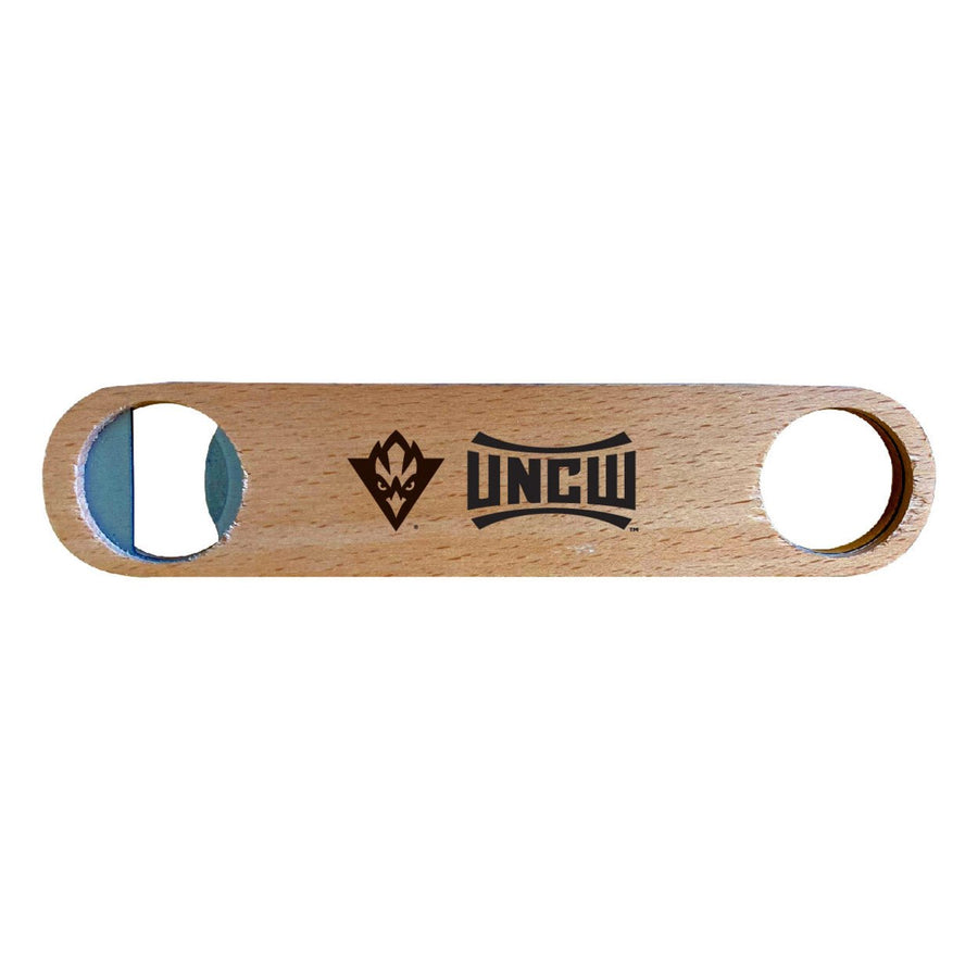 North Carolina Wilmington Seahawks NCAA Elegant Laser-Etched Wooden Bottle Opener - Collegiate Bar Accessory Image 1