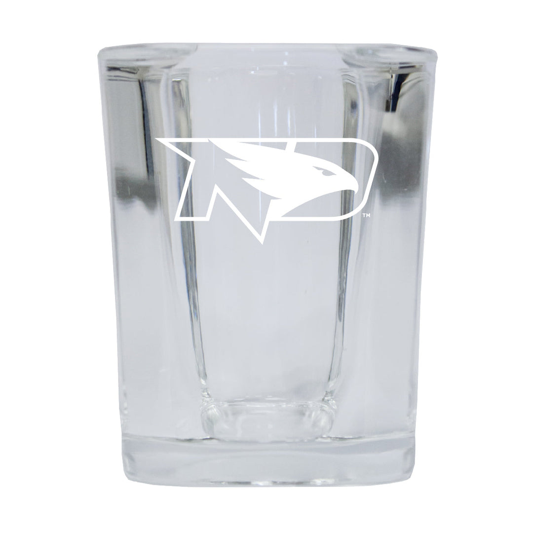 North Dakota Fighting Hawks NCAA Collectors Edition 2oz Square Shot Glass - Laser Etched Logo Image 1