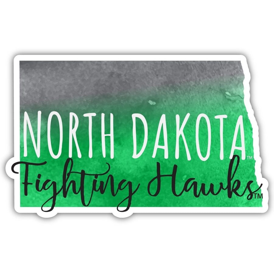 North Dakota Fighting Hawks 2-Inch on one of its sides Watercolor Design NCAA Durable School Spirit Vinyl Decal Sticker Image 1