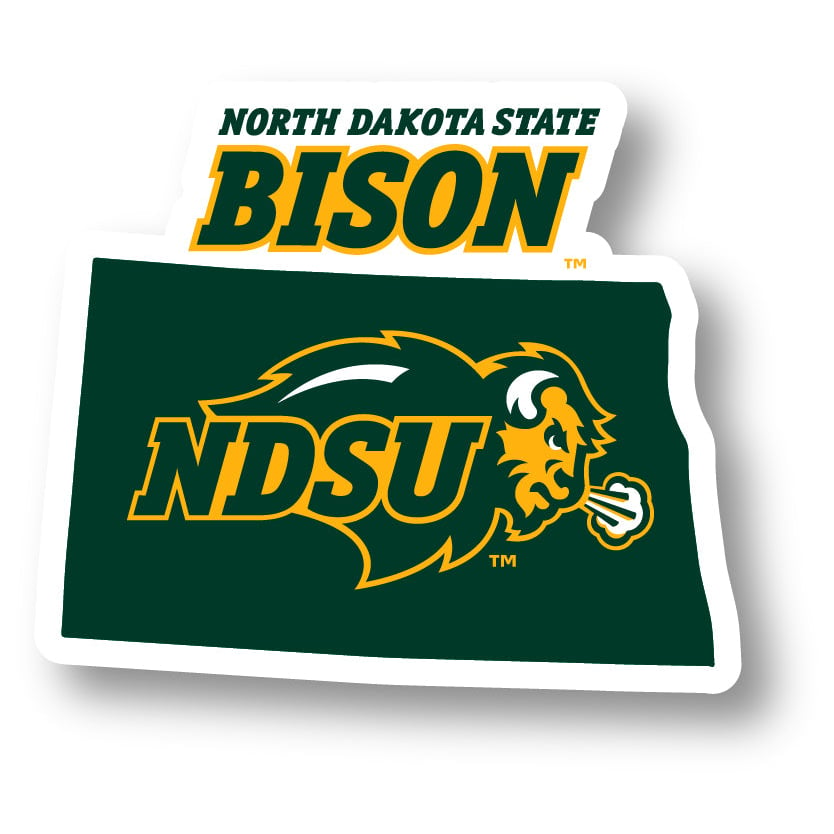 North Dakota State Bison 4-Inch State Shape NCAA Vinyl Decal Sticker for Fans, Students, and Alumni Image 1