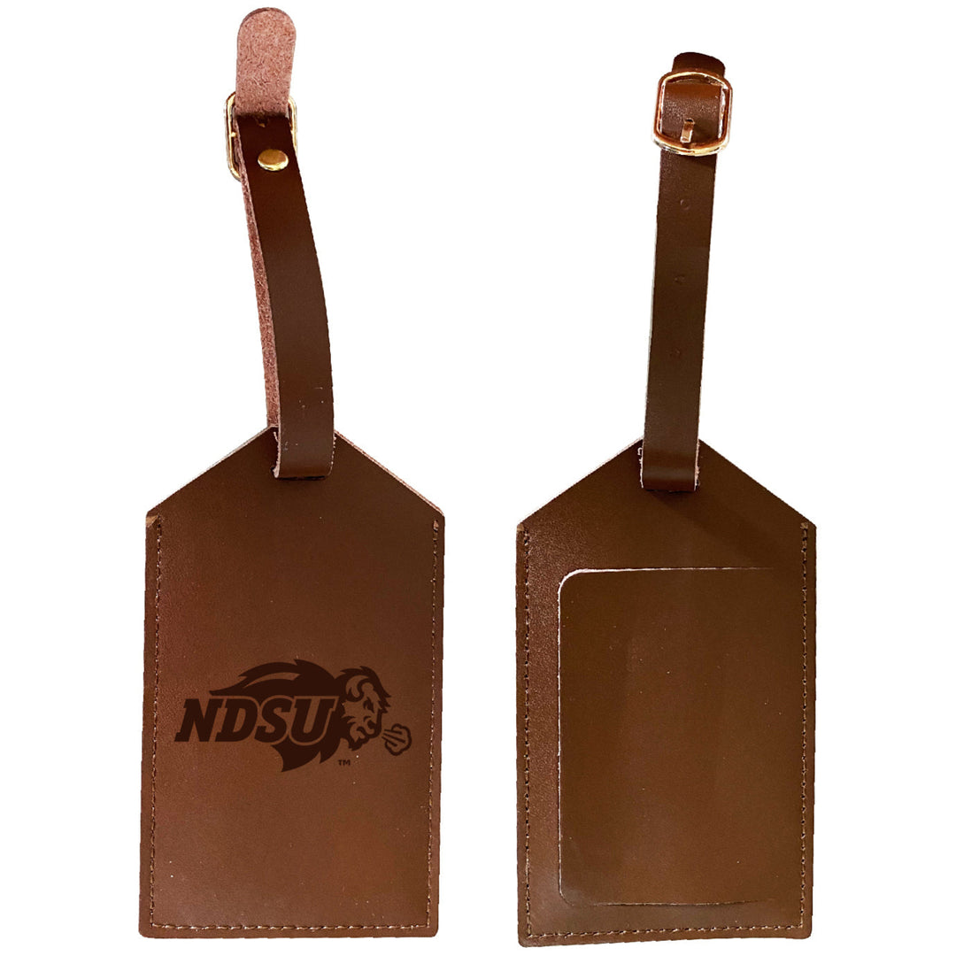 Elegant North Dakota State Bison NCAA Leather Luggage Tag with Engraved Logo Image 1