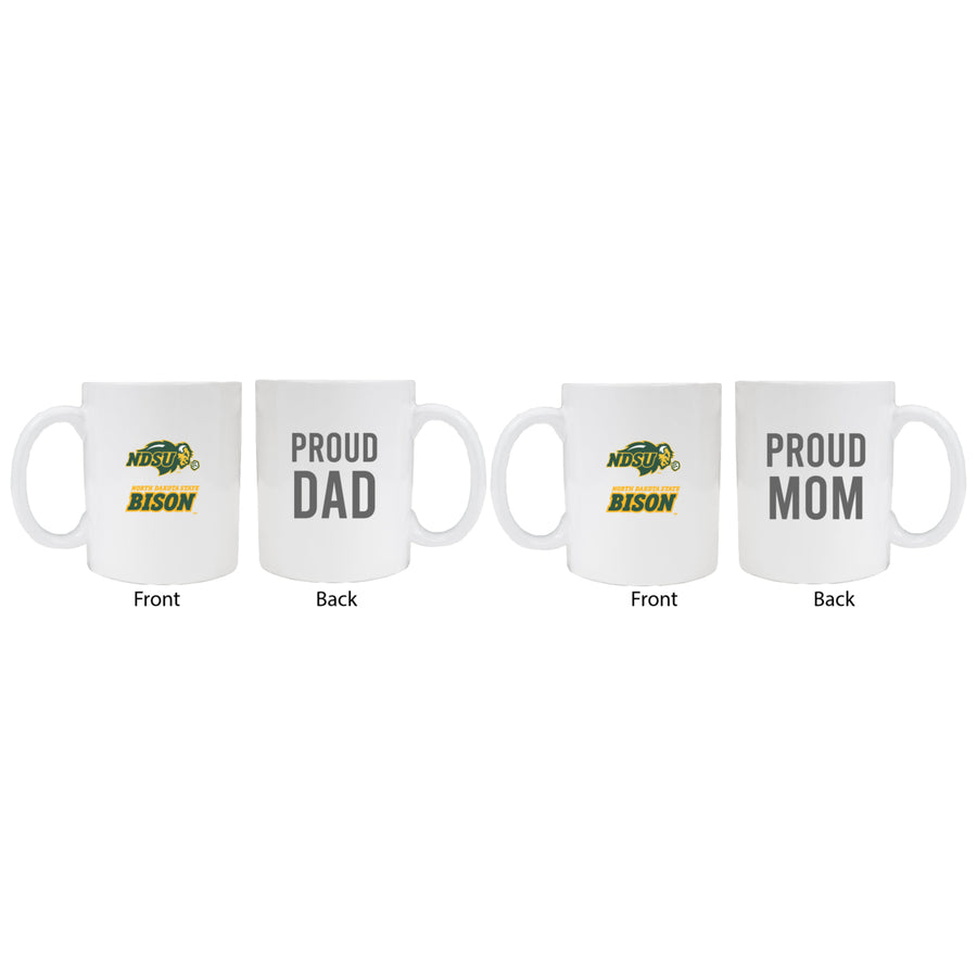 North Dakota State Bison Proud Mom And Dad White Ceramic Coffee Mug 2 pack (White) Image 1