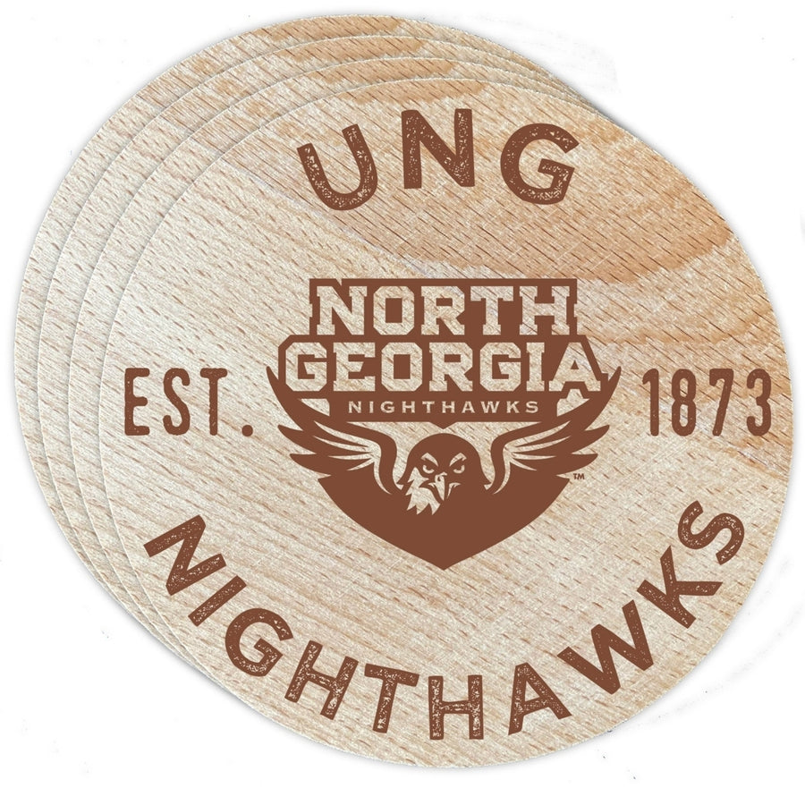 North Georgia Nighhawks Officially Licensed Wood Coasters (4-Pack) - Laser Engraved, Never Fade Design Image 1