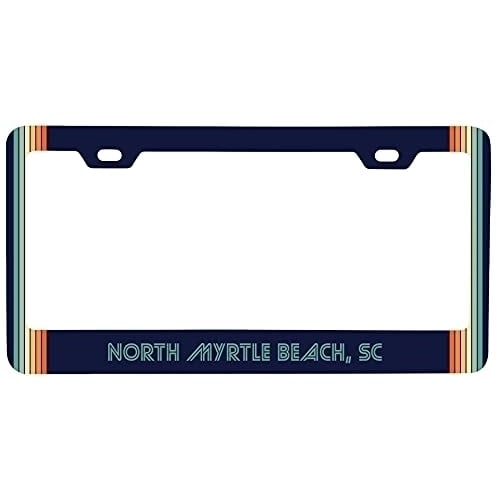 North Myrtle Beach South Carolina Car Metal License Plate Frame Retro Design Image 1